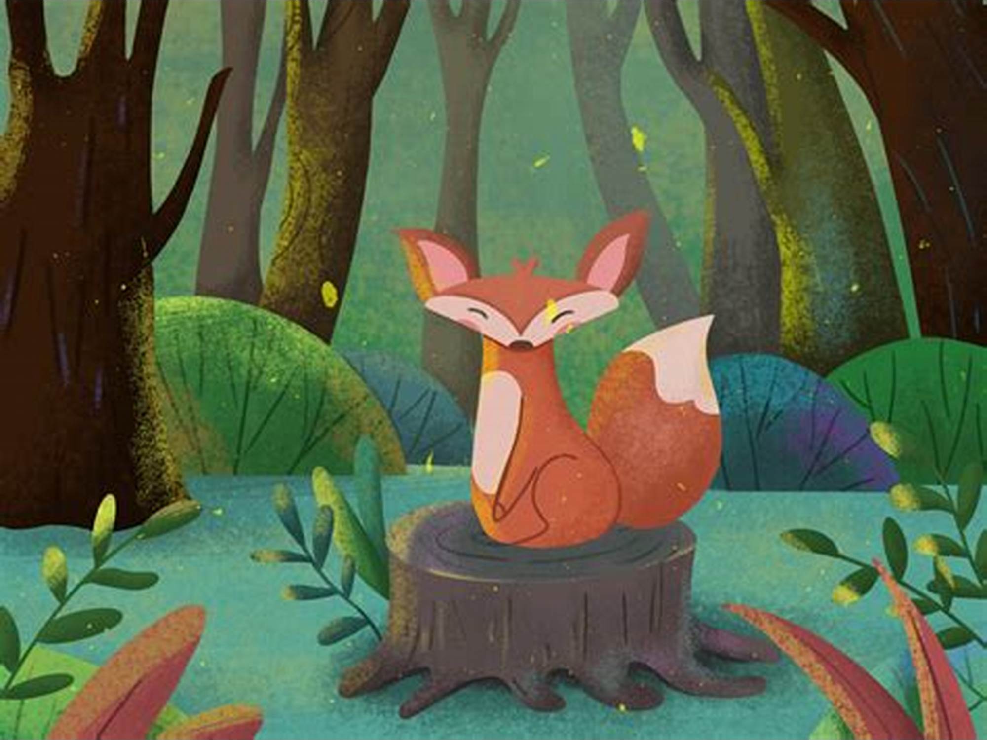 儿童英语故事-被树干夹住的饥饿狐狸（The hungry fox who got caught in the tree trunk）