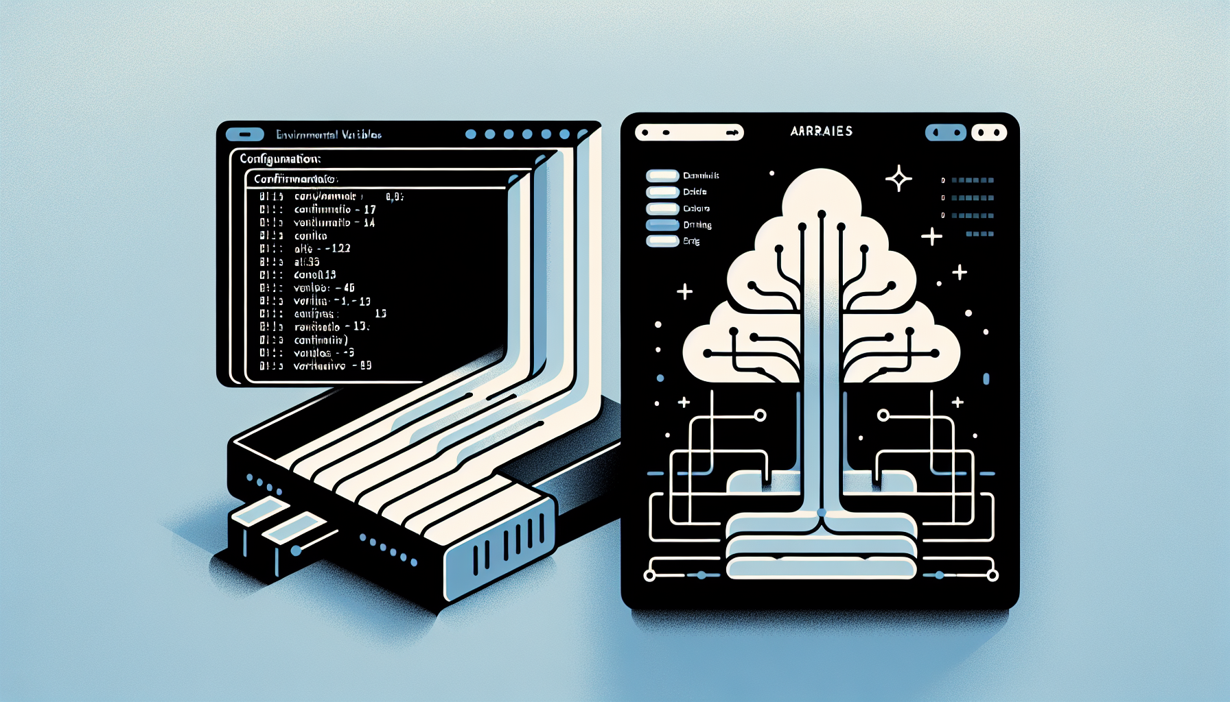 环境变量最适合放配置，不适合放数组